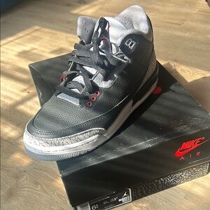 Nike Air Jordan 3 Retro Black and Gray Sneakers
